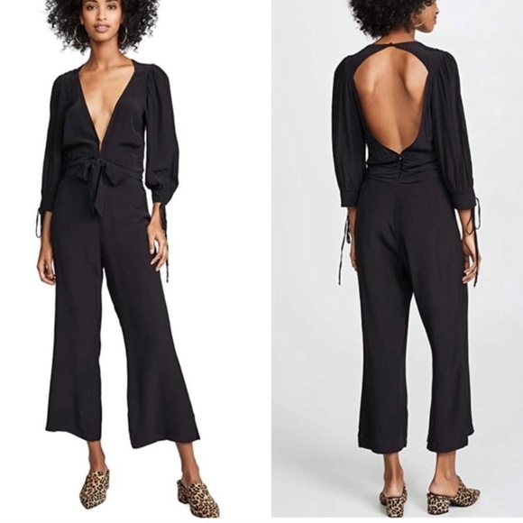 For Love & Lemons Black Georgi Jumpsuit Noir NWT - Picture 1 of 13